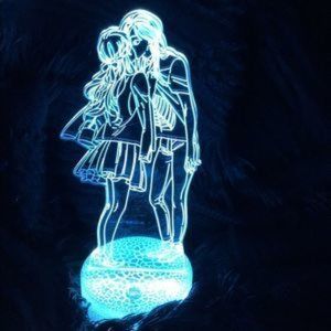 3-D neon Night lamp kissing couple